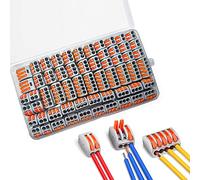 ZFYQ Connecteurs électriques, 60 Pièces Bornes de Connexion avec levier de commande, 30pcs 3 Entrées, 20pcs 2 Entrées, 10pcs 5 Entrées, pour Fils Solides, Toronnés et Flexibles