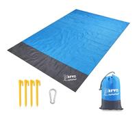 ZFYQ Tapis de Plage 200 x 140 cm Couverture de Pique-Nique avec 4 piquets Fixes pour la Plage Camping Pique-Nique et Autres activités de Plein air