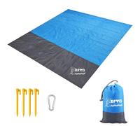 ZFYQ Tapis de Plage 200 x 210 cm avec 4 piquets Fixes pour Pique-niques de Plage, Camping, Pique-niques et Autres activités de Plein air