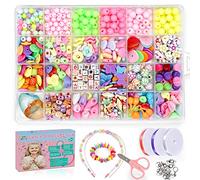 ZFYQ Enfants Bricolage Perles Set, Alphabet Poney pour la Fabrication de Bracelets, Collier, Art Craft & Kit de Bijoux