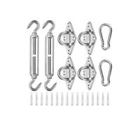 ZFYQ Kit de Fixation pour Voile D'ombrage, 40 Pièces Fixations d'ombrage de Voile en Acier Inoxydable, Kit de Fixation pour Auvent de Jardin pour Carrés Rectangle et Triangulaires, M5