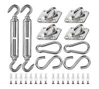 ZFYQ Kit de Fixation pour Voile D'ombrage 42 Pièces de Matériel en Acier Inoxydable pour Installation de Voile d'ombrage Rectangulaire et Triangulaire, M6