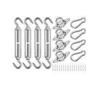 ZFYQ Kit de Fixation pour Voile D'ombrage, M5 Fixations d'ombrage de Voile en Acier Inoxydable, Kit de Fixation pour Auvent de Jardin pour Carrés Rectangle et Triangulaires 44 Pièces