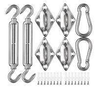 ZFYQ Kit de Montage pour Auvent 40 Pièces Grand kit de Matériel en Acier Inoxydable pour Installation de Voile d'ombrage Rectangulaire et Triangulaire, M8