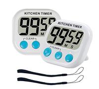 ZFYQ Minuteur de Cuisine, minuteries magnétiques numériques avec Alarme Forte et Grand écran LCD, 2 pièces