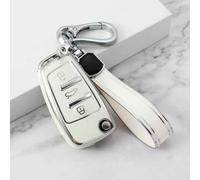 ZFZFC Coque de Clé de Voiture pour Audi A6 Allroad 4GH4GJ 2012-2015, Portable Voiture Clé Protection Étui Telécommande Clé Protecteur Accessoires,Einheitsgröße-C White