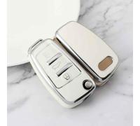 ZFZFC Coque de Clé de Voiture pour Audi A6 Avant 4B C5 1997-2005, Portable Voiture Clé Protection Étui Telécommande Clé Protecteur Accessoires,Einheitsgröße-A White