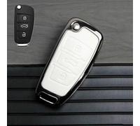 ZFZFC Coque de Clé de Voiture pour Audi A6 Avant 4F5 C6 2005-2011, Portable Voiture Clé Protection Étui Telécommande Clé Protecteur Accessoires,Einheitsgröße-A White