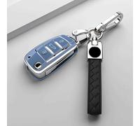 ZFZFC Coque de Clé de Voiture pour Audi TT Quattro 2006-2011, Portable Voiture Clé Protection Étui Telécommande Clé Protecteur Accessoires,Einheitsgröße-E Blue2