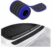 ZFZFC Voiture Protecteur Seuil Coffre pour Fiat 500 500C Acciaio Porta, Caoutchouc Anti-Griffe Protecteur De Pare-Chocs Arrière Trim Accessoires,A-Black+Blue