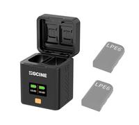 ZG CINE PS-LPE6 Boîtier de chargement pour batteries EOS LP-E6/E6N/E6NH/E6P | Charge rapide USB-C PD avec écran OLED | Double chargeur pour appareil photo | Boîtier de chargement portable avec