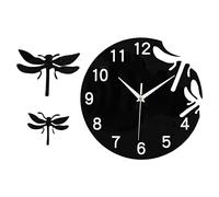 ZGBQHQN 1 Set Wall Horloge Dragonfly Mur Art 3D Hangage Suspendu Ferme Home Decor Horloge Non ticulaire 3D Dragonfly Wall Sticker Decorative Hanging Watch Office Acrylic Children's Room Gift
