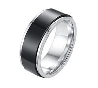 ZGBQHQN Anneau de mariage en acier inoxydable Knbob, bague de spinner d'anxiété de 8 mm, bande ordinaire, homme promesse Ring avec nom