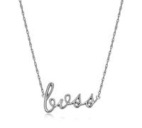 ZGBQHQN Collier de déclaration délicate pour femmes, pendentif avec des lettres cursives, des adolescents, des bijoux de tous les jours, 16 pouces avec une chaîne d'extension de 2 pouces