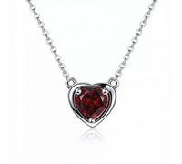 ZGBQHQN Collier solide à grenage rouge de la pierre de joie naturelle du coeur