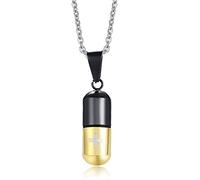 ZGBQHQN Cool Men Punk Punk Capsule Collier Pilule Pild de bouteille Cross Titanium Pendants en acier Chaîne pour les femmes Cadeau