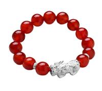 ZGBQHQN Feng Shui Wealth Pixiu Bracelet Natural Obsidian Agates Tyger's Eye Beads Bracelet Reiki Chakra Meditation Ward-Off Evil Spirits Talisman for Prosperity Money Good Luck Cinnabar