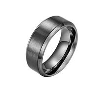 ZGBQHQN Knbob Anglets de mariage gravables Men, acier inoxydable 8 mm Men de bande enragée promet d'anneau titane