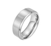 ZGBQHQN Knbob Anglets de mariage gravables Men, acier inoxydable 8 mm Men de bande enragée promet d'anneau titane
