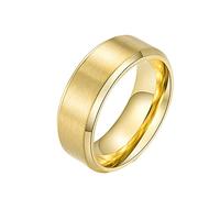 ZGBQHQN Knbob Anglets de mariage gravables Men, acier inoxydable 8 mm Men de bande enragée promet d'anneau titane