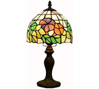 ZGBQHQN Lampe de Table de Style Tiffany Peinture en Verre à la Main Lampe à la Lampe Pastorale rétro Florale pour Le Salon Chambre de lit de Chevet Cafe Bar Children's Room Dorative, 8 Pouces