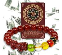 ZGBQHQN Natural Cinnabar Feng Shui Pixiu Bracelet de corde rouge chanceux - 2025 Good Luck Charm Wesility Attraction Protection Amulet for Men Women Unisexe Spiritual Energy Jewelry