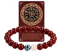 ZGBQHQN Natural Cinnabar Feng Shui Pixiu Bracelet de corde rouge chanceux - 2025 Good Luck Charm Wesility Attraction Protection Amulet for Men Women Unisexe Spiritual Energy Jewelry