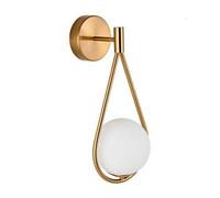 ZGBQHQN Nordic Post Moderne Lampe Murale Sronce E27 Glass Ball Shade Metal Mur Light for Living Room Bedroom Bedside Lamp Office Corridor, Bronze-withoutbulb