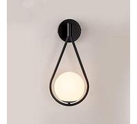 ZGBQHQN Nordic Post Moderne Lampe Murale Sronce E27 Glass Ball Shade Metal Mur Light for Living Room Bedroom Bedside Lamp Office Corridor, Bronze-withoutbulb