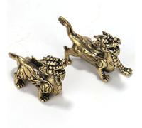 ZGBQHQN Ornements en Laiton, Une Paire de Figurines Porte-Bonheur Pixiu Feng Shui, Artisanat en métal, ameublement créatif pour la Maison