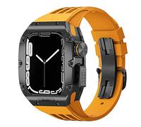 ZGBQHQN Sports Rubber Watch Band Titanium Alloy Watch Case Modification Modification Kit , pour 44mm 45mm 8 7 6 5 4 4 SE SERIE MONTRATION BAND MOD MOD KIT MOD