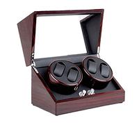 ZGBQHQN Watner Winder Boîte Automatique de Rangement Unisexe Winder 4 + 0 Winder Motch Winner pour la boîte de Montres automatiques Boîte de Rangement en Bois (Red1)
