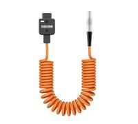 ZGCINE DT-LMS D-Tap to Lemo 2Pin Male Power Cable for Select Red Arri Sony Camera, Max.150W, Rotated 180° D Tap, Nylon Braided(Lemo Straight)