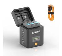 ZGCINE PS-GP13 Étui de Charge pour GoPro Hero13 - Chargeur de Batterie 3 Baies USB-C PD Rapide, 2 Fentes Cartes SD/2 TF, Écran OLED 0.96"