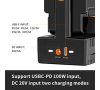 ZGCINE VM-C2 Dual-Channel V-Mount Battery Charger 100W USB-C PD
