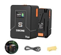 ZGCINE ZG-V160 9600mAh Batterie Haute capacité à Monture V, avec Un BP, Un Double D-Tap, Deux Ports USB-C, Prise en Charge de la Charge Rapide, pour Lampe vidéo, Appareil Photo, caméscope et Moniteur