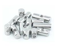 ZGCNDS Boulons à Baril en Acier Inoxydable 304, goupille cylindrique, Cheville à Trou croisé, Marteau, écrou intégré pour Accessoires de Meubles en Bois, 5 pièces Silver M6 10×30