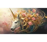 Zgcoyeo Diamond Painting, 5D Licorne Peinture Diamant Enfant Fleurs Diamond Painting Adulte Grand Format XXL 140x80cm, Débutant DIY Kits de Broderie au Point de Croix for Home Wall Decor GIfts K-X