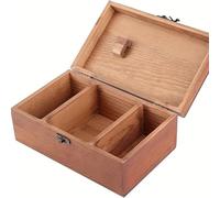 ZGCrumphant Boîte À Couture en Bois Vintage, Bricolage Outils De, Multifonctionnelle, Rangement D'aiguilles Et Fils Massif Coffret en Bois(Only The Box)