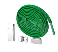 ZGCrumphant Lacets de chaussures Lacets de chaussures élastiques 1 paire boucle d'attraction mutuelle carrée lacets sans cravate for baskets lacet plat for enfants adultes(10 Green)