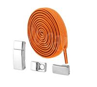 ZGCrumphant Lacets de chaussures Lacets de chaussures élastiques 1 paire boucle d'attraction mutuelle carrée lacets sans cravate for baskets lacet plat for enfants adultes(14 Orange)