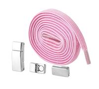 ZGCrumphant Lacets de chaussures Lacets de chaussures élastiques 1 paire boucle d'attraction mutuelle carrée lacets sans cravate for baskets lacet plat for enfants adultes(2 Pink)