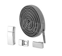 ZGCrumphant Lacets de chaussures Lacets de chaussures élastiques 1 paire boucle d'attraction mutuelle carrée lacets sans cravate for baskets lacet plat for enfants adultes(6 Dark Grey)