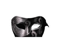ZGCrumphant Masque Antique à tête plate en or et argent, 1 pièce, demi-masque de décoration for fête de bal, for hommes et femmes pour fête(Black)