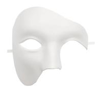 ZGCrumphant Masques de fête Masque de mascarade Un œil Demi-visage Fantôme Masque de fête de bal antique pour fête(White)