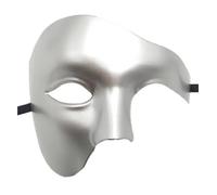 ZGCrumphant Masques de fête Masque de mascarade Un œil Demi-visage Fantôme Masque de fête de bal antique pour fête(Silver1)