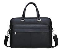 ZGCrumphant Sac à bandoulière en cuir PU grande capacité, sac à documents Portable décontracté et étanche for hommes, mallette pour Travail(Black)