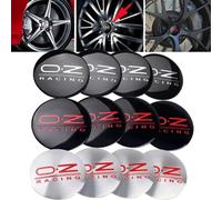 ZGCYK 4 Pièces Voiture Cache-moyeux Autocollant pour OZ O.Z 56MM Car Hub Center Cap Wheel Covers Pneus et Jantes Stickers Accessoires,SilverRed