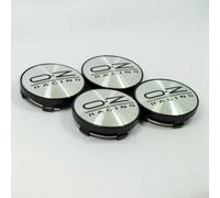 ZGCYK 4 Pièces Voiture Cache-moyeux pour OZ O.Z 60MM Car Hub Center Cap Wheel Covers Pneus et Jantes Stickers Accessoires,SilverBlack