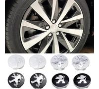 ZGCYK 4 Pièces Voiture Cache-moyeux pour Peugeot 307 408 207 205 206 407 107 308 4008 507 508 5008 60MM Car Hub Center Cap Wheel Covers Pneus et Jantes Stickers Accessoires,SilverFlat